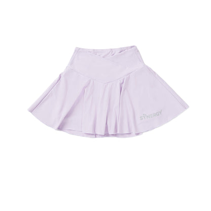 Women's High Waisted Crossover 2-in-1 Tennis Skirt with Side Pockets