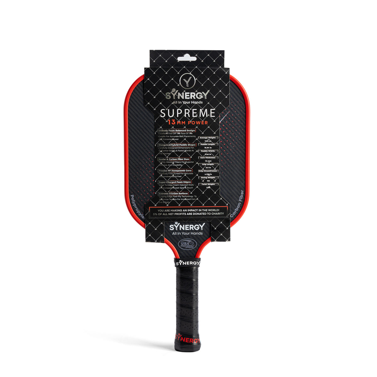 SUPREME 13mm Power Paddle - Premium Pickleball Set – Synergy Pickleball