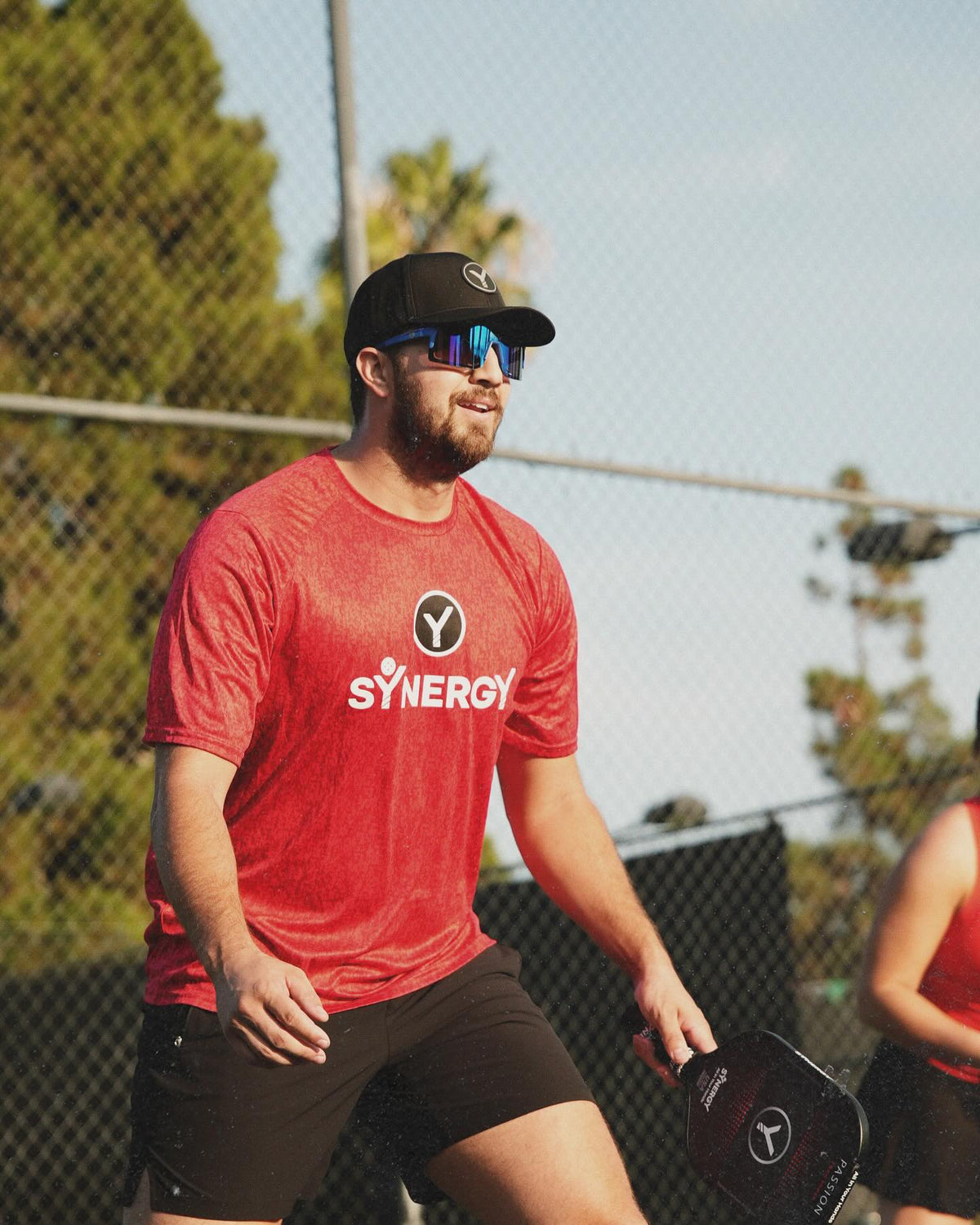 Real Synergy player on an outdoor pickleball court